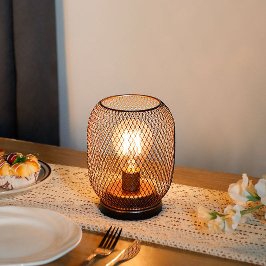 Rustic Minimalist Wrought-iron Bedside Lamp For The Bedroom Or Dining Room