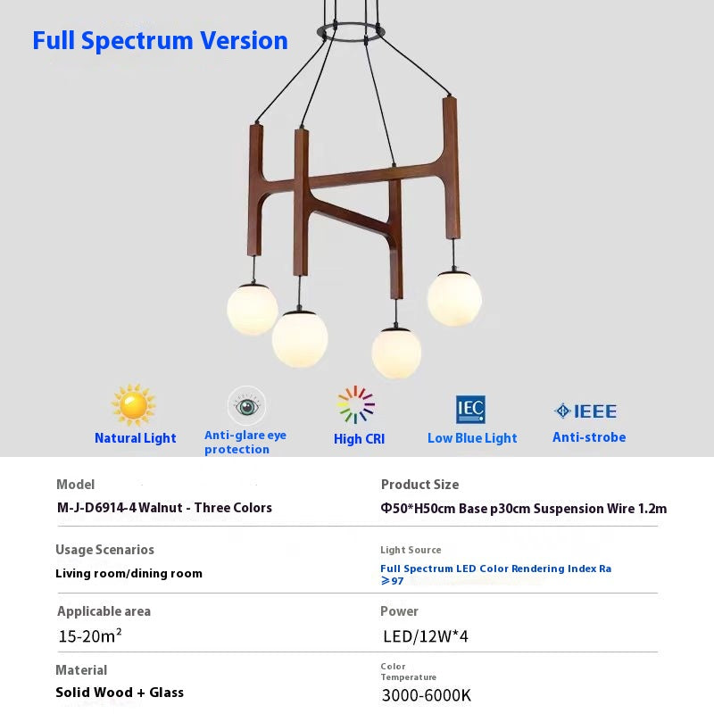 Living Room Chandelier Solid Wood Stairs Dining-room Lamp