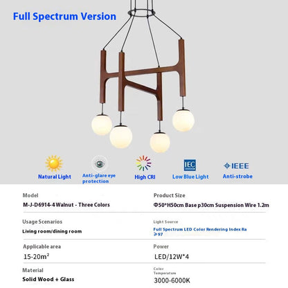 Living Room Chandelier Solid Wood Stairs Dining-room Lamp
